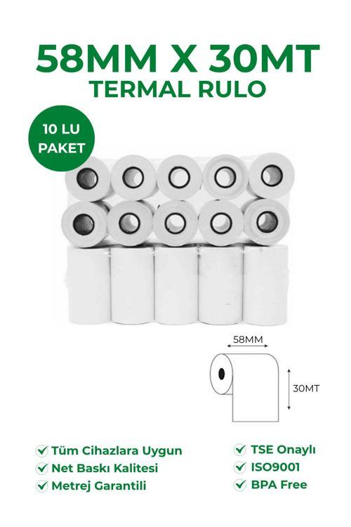 58X30 Termal Rulo 1 Koli 35 Paket 350 Adet