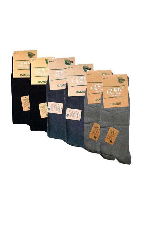 Erkek Bambu Dikişsiz Soket Çorap 6'lı Paket Erkek Çorap