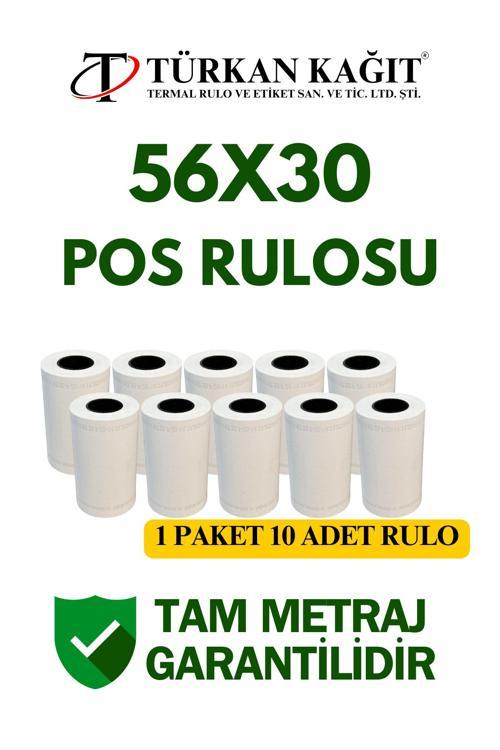 56X30 Termal Rulo - Yazarkasa Pos Rulosu 10 Paket 100 Adet