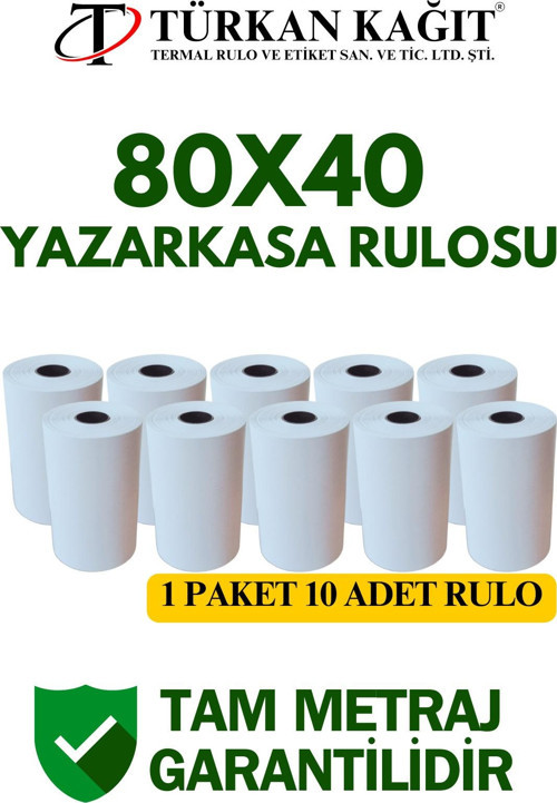 80X40 Yazarkasa Adisyon Rulosu 3 Paket 30 Adet