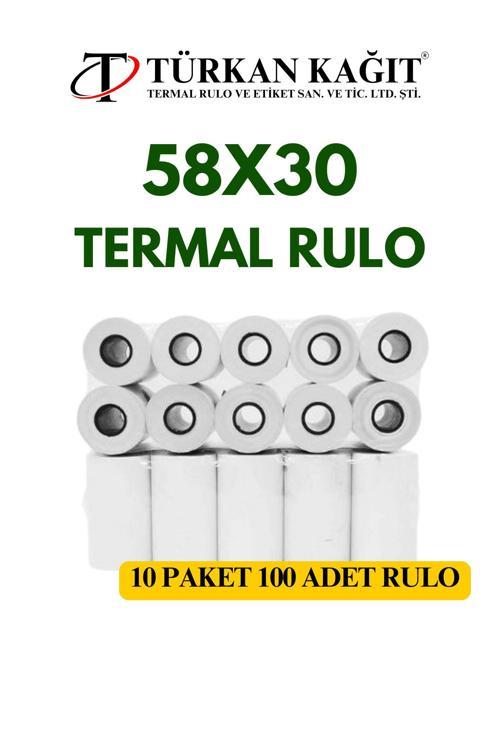 58X30 Termal Rulo 10 Paket 100 Adet