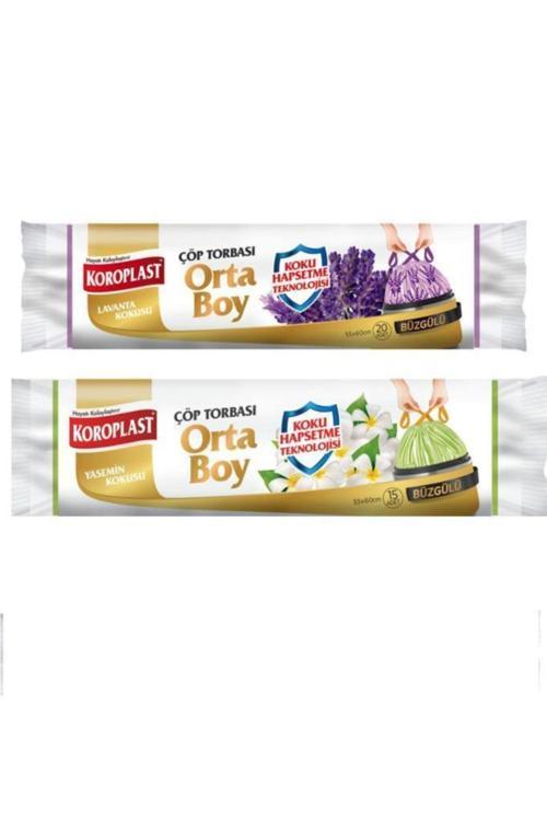 Lavanta Kokulu Büzgülü Orta Boy Çöp Poşeti +Yasemin Kokulu Büzgülü Orta Boy