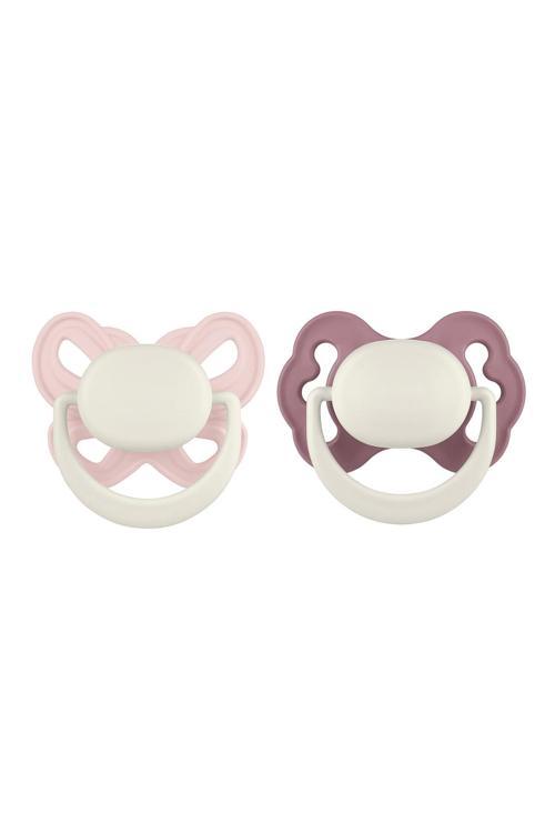 Clown And Butterfly 2'Li Emzik No:2 (6-18 Ay) - Baby Pink Ve Brownish Purple (Saklama Kabı Hediyeli)