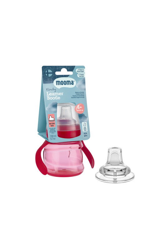 Kindy Damlatmaz Egitici Su Alıştırma Bardağı 200 Ml 6 Ay - Red