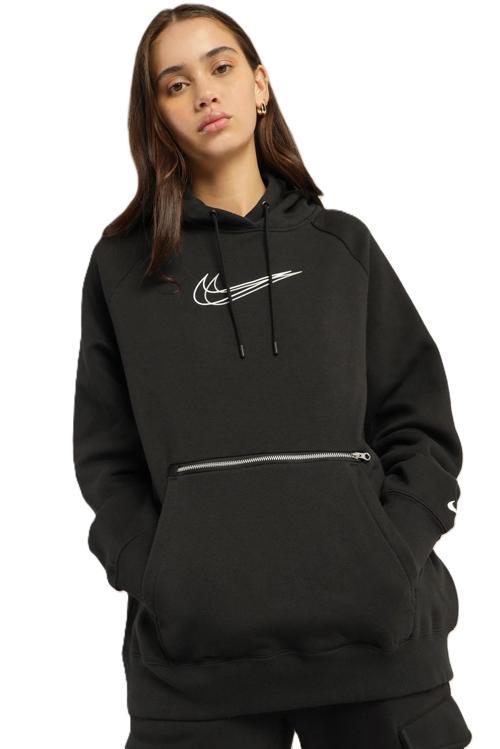 Sportswear Oversized Dance Womens Hoodie Kadın Oversize Kapüşonlu Sweatshirt Siyah