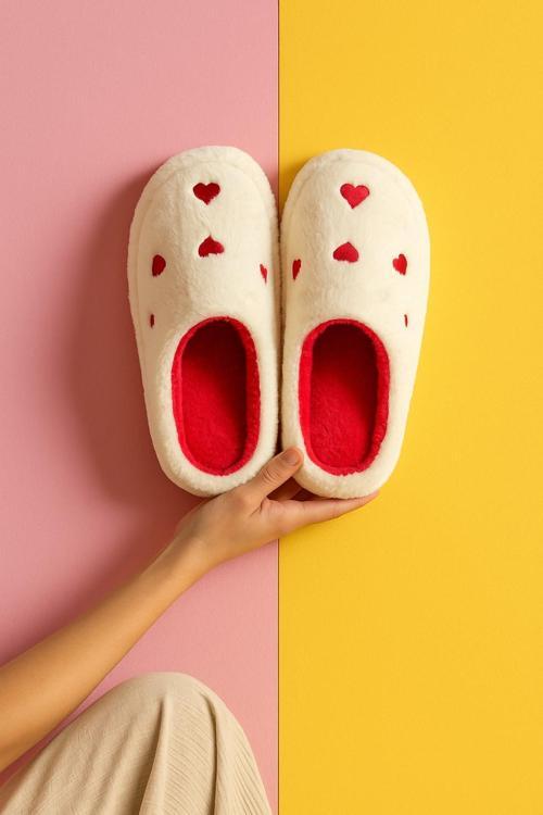 ELEGANT Kalpli Kadın Ev Terliği Günlük Rahat Kışlık Terlik