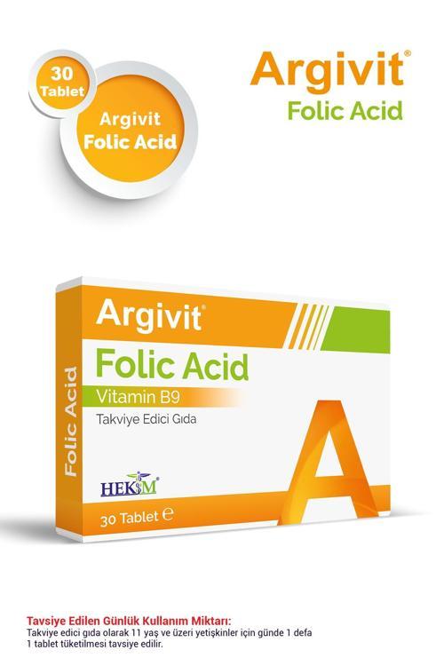 Folik Asit Vitamin B9 İçeren Takviye Edici Gıda 30 Tablet
