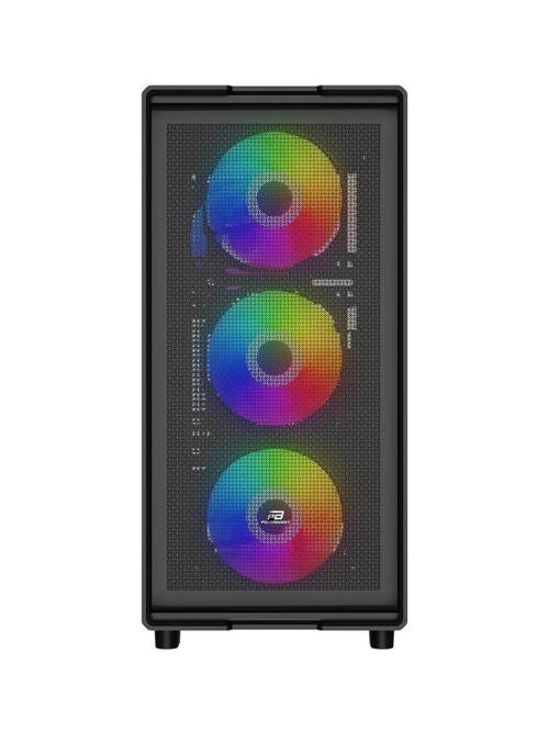 A601B 600W 80+ Temperli Camlı 4x12CM Rainbow Fanlı Mesh Mid-T Atx Gaming Siyah Kasa - 600 W