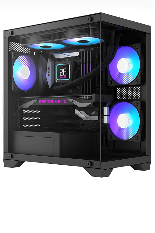 Titan 3X RGB Fan Temperli Cam USB 3.0 600W Akvaryum Oyuncu Bilgisayar Kasası