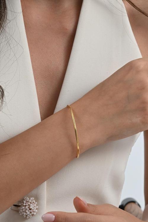 925 ayar gümüş altın yaldızlı kilidi zirkon taşlı lades bilezik  [barcode]