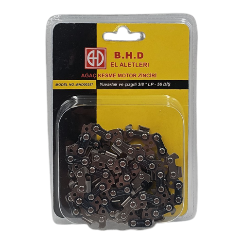 B.H.D BHD00257 3/8'' 1.3mm 28 Diş LP (Düşük Profil) Yuvarlak ve Çizgili Ağaç Kesme Motorlu Testere Zinciri