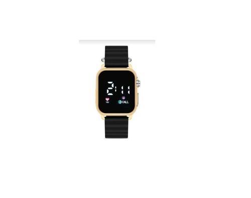 Aqua Di Polo 1987 Gold Siyah Unisex Silikon Dijital Led Kol Saati Apwr033302