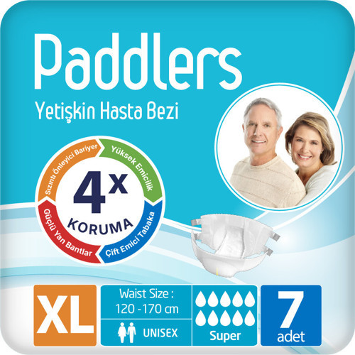 Yetişkin Hasta Bantlı Bez X-Large 7 Adet - Deneme Paketi, Emici