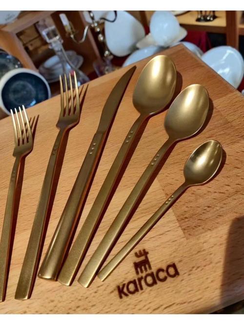 Starbeat Mat Gold 72 Parça Elegance Çatal kaşık bıçak takımı Kutulu