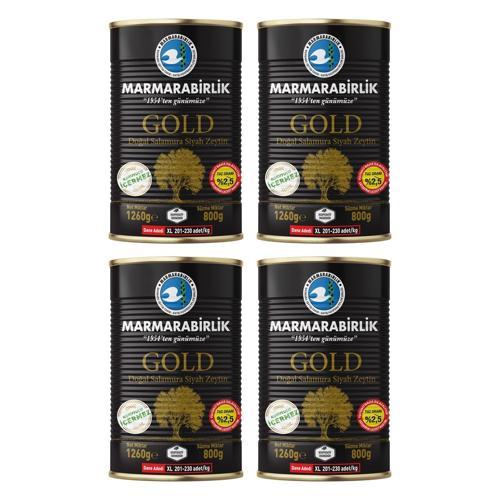 Gold XL Salamura Teneke Zeytin 800 gr x 4 Adet