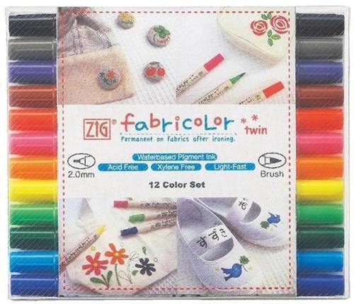 Fabricolor Twin Çift Uçlu Kumaş Tekstil Boyama Kalemi Seti 12 Renk