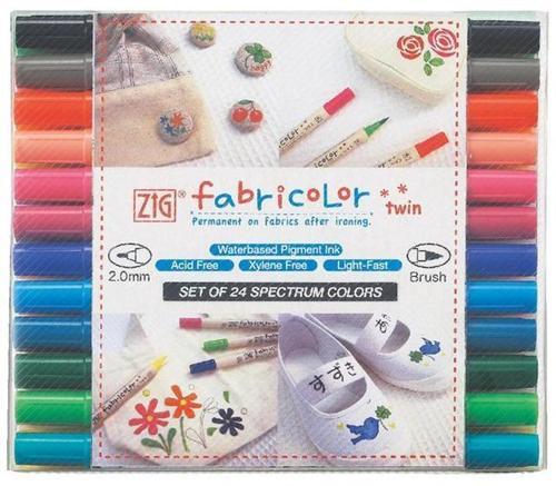 Fabricolor Twin Çift Uçlu Kumaş Tekstil Boyama Kalemi Seti 24 Renk