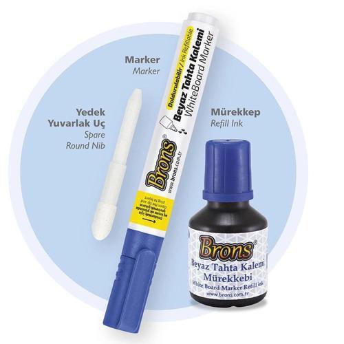 Doldurulabilir Tahta Kalemi Seti Mavi (Kalem + Mürekkep + Yedek Uç)