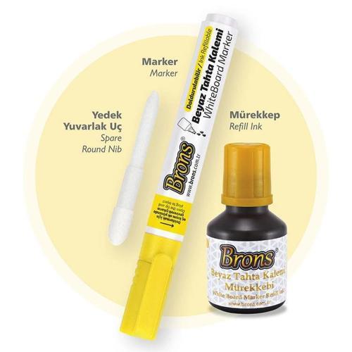 Doldurulabilir Tahta Kalemi Seti Sarı (Kalem + Mürekkep + Yedek Uç)