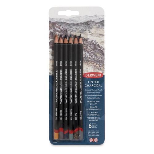 Tinted Charcoal Renkli Kömür Füzen Karakalem Eskiz Çizim Seti 6'lı Blister