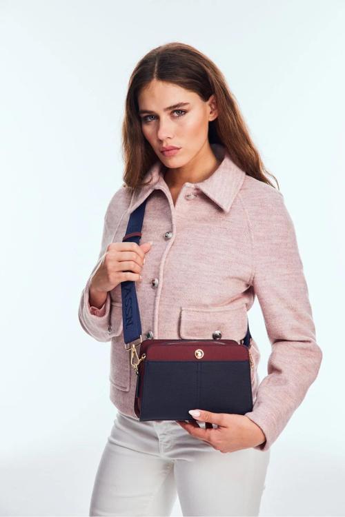 Kadın Çapraz Çanta US24713 U.S. POLO ASSN. USPA LADIES BAG NAVY-BURGUNDY