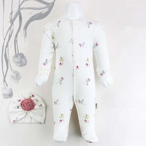Güllü Şapkalı Bebek Tulumu 1108
