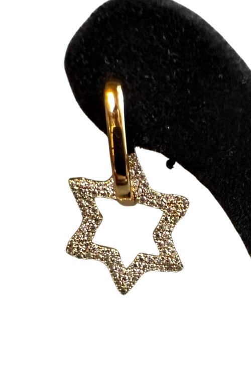 - İREM 3914 2646 Zirkon Taşlı Yıldız Model Çelik Halka Küpe