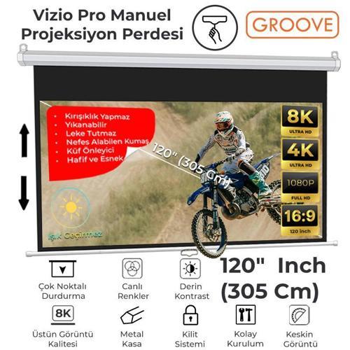 Vizio Pro 120¨ Inch 265x150cm Blackout Işık Geçirmez Profesyonel Projeksiyon Perdesi +Canlı Renkler