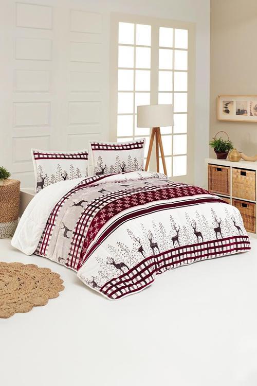 Comforter Çift Kişilik Yorgan Set Deer Gri