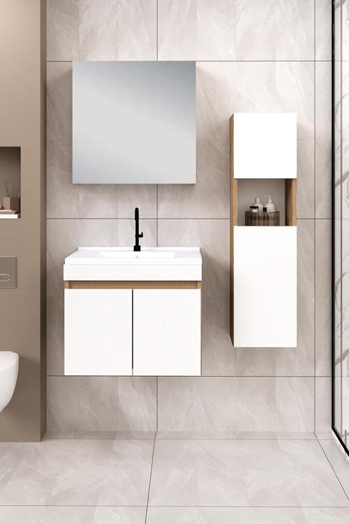 65 cm Saura Banyo Dolabı + 30 cm Saura Boy Dolabı