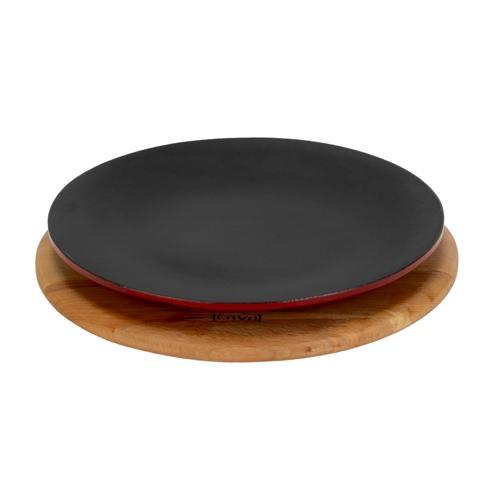 Yuvarlak Servis Tabağı ve Kayın Servis Ahşabı. Çap(Ø)25cm.