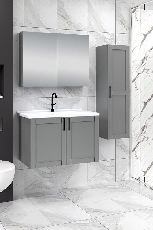 80 cm Riva Banyo Dolabı + 30 cm Riva Boy Dolabı