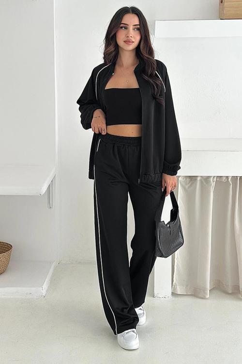 Örme Duble Şerit Detaylı Takım