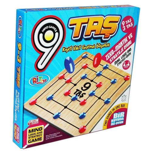 Ri Ttoys 28x28 cm Ahşap 9 Taş 3 Taş Zeka Oyunu 1989