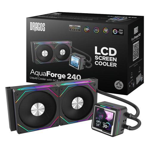 AquaForge V2 240MM Siyah ARGB LCD Ekranlı İşlemci Sıvı Soğutucu