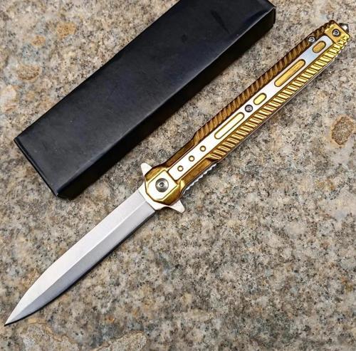 Gold Otomatik Metal Beyfendi Kamp Çakısı