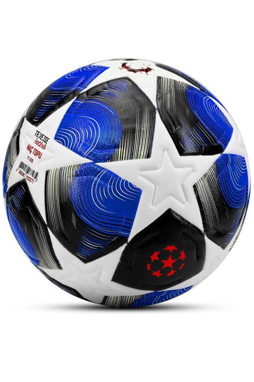 PRO-Series PU Futbol Topu Lazer Kesim Şampiyonlar Beton Halı Saha Resmi Maç Futbol Topu Mavi 520