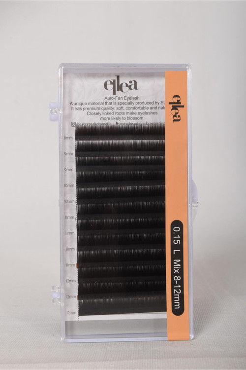Koyu Kahve İpek Kirpik 0.15 Kalınlık L Kıvrım 8-9-10-11-12 Mm Uzunluk Mix Kutu