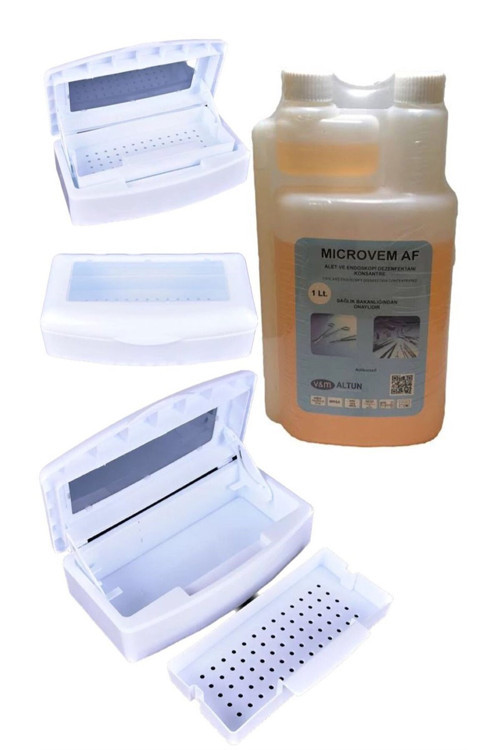 Asansörlü Sterılızasyon Kabı Ve Microvem Dezenfektan Sıvı 1 Lt Set