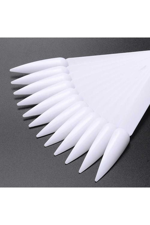 Kalıcı Oje Stiletto Renk Kartelası Beyaz Renk 40'Lı
