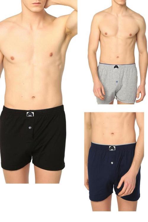 İç Giyim Düğmeli Erkek Boxer 3 lü Paket