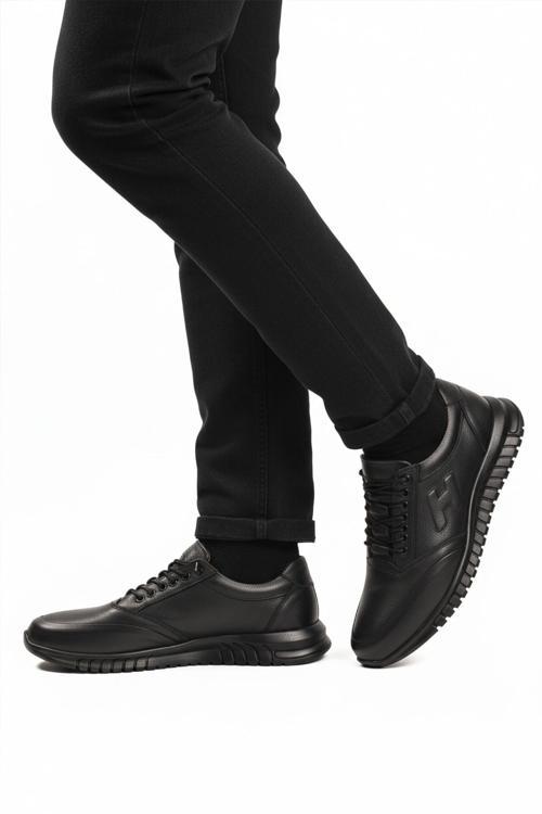 Siyah Bağcıklı Deri Jel Taban Anatomik Erkek Casual Ayakkabı 315 M