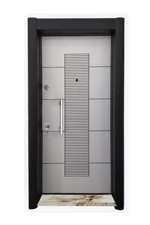 Çelik Kapı, Tırnaklı Çelik Kapı Daire Kapısı, Çelik Kapı, Ahşap Desenli Çelik Kapı Sol