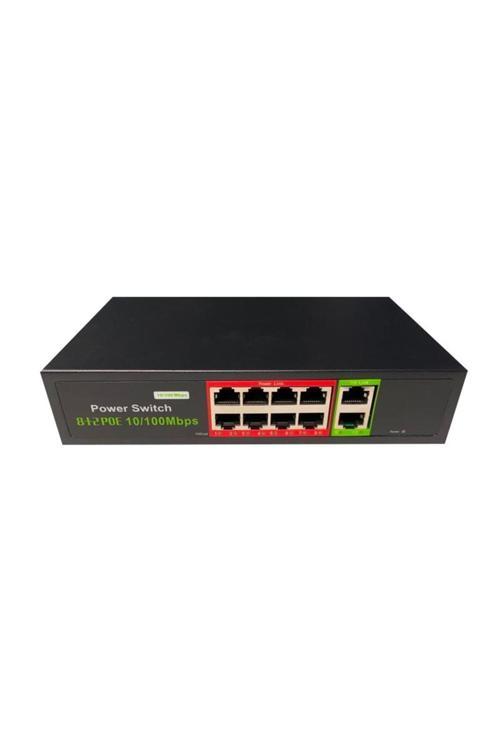 POE-8002-96W 8 PORT 10/100 + 2 PORT 10/100 RJ45 UPLINK POE SWITCH (REALT