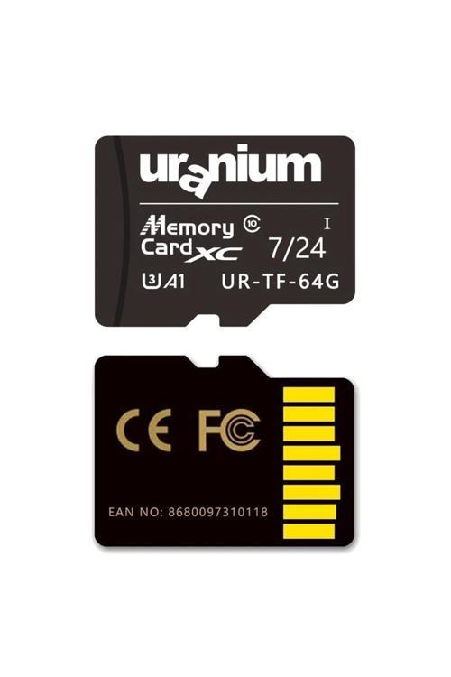 64 Gb Uranıum Ur-tf-64g Mıcro Sd Card U3 7/24 Surveıllance 100/40mbs Industrıal Hafıza Kartı (3 Yıl