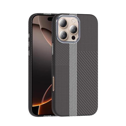 Apple iPhone 16 Pro Max Kılıf M-safe Şarj Özellikli Karbon Fiber Görünümlü Zore Gros Kapak