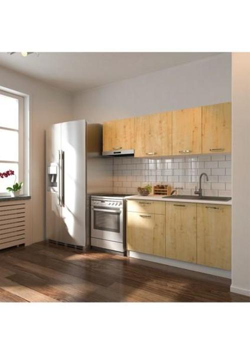 Tdesigno Ipek Hazır Mutfak Dolabı 200 Cm – Safir Meşe – Tezgah Dahil