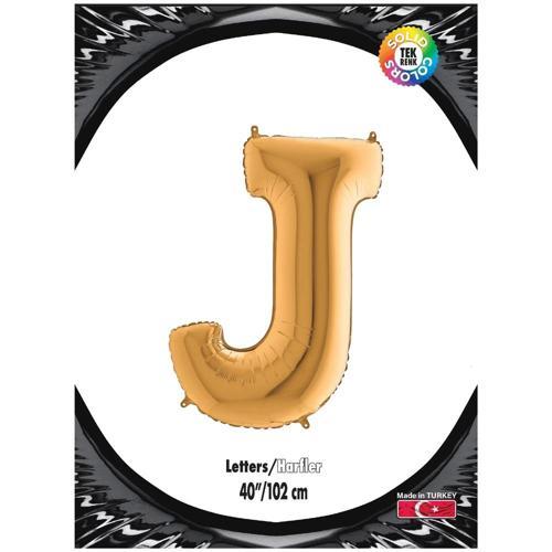 J Harf Altın Folyo Balon 40"