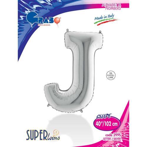 J Harf Supertrend Gümüş Folyo Balon 40"