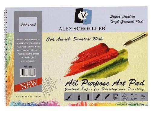 Çok Amaçlı Sanatsal Resim ve Eskiz Çizim Defteri 200 gr. 35x50 cm. 15 yp.